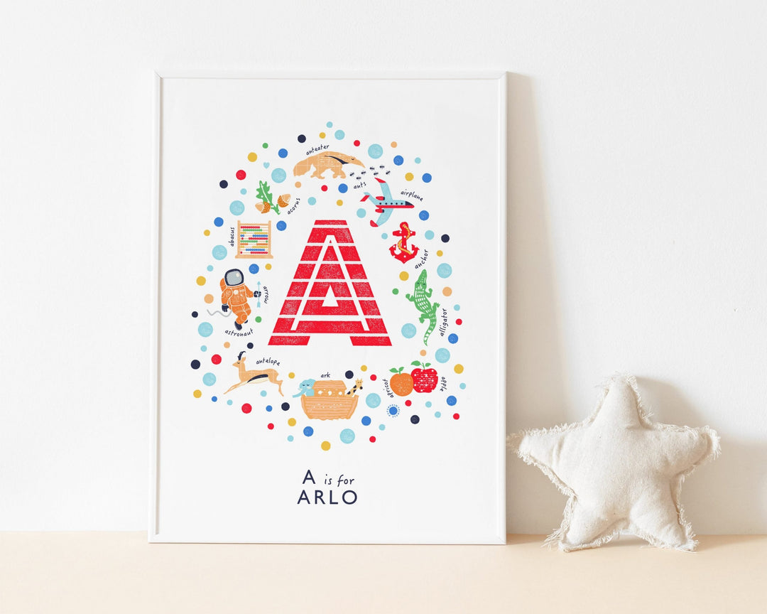 Boys Initial Print - Letter A - PaperPaintPixels