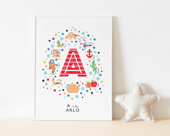 Boys Initial Print - Letter A - PaperPaintPixels