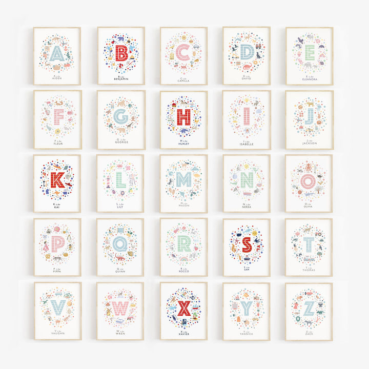 Boys Initial Letter C Art Print - PaperPaintPixels