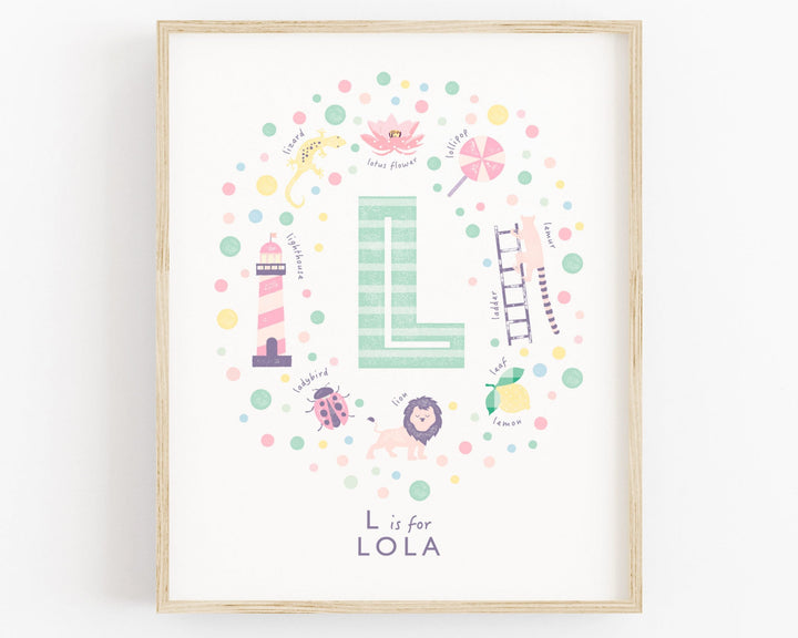Girls Initial Letter L Print - PaperPaintPixels
