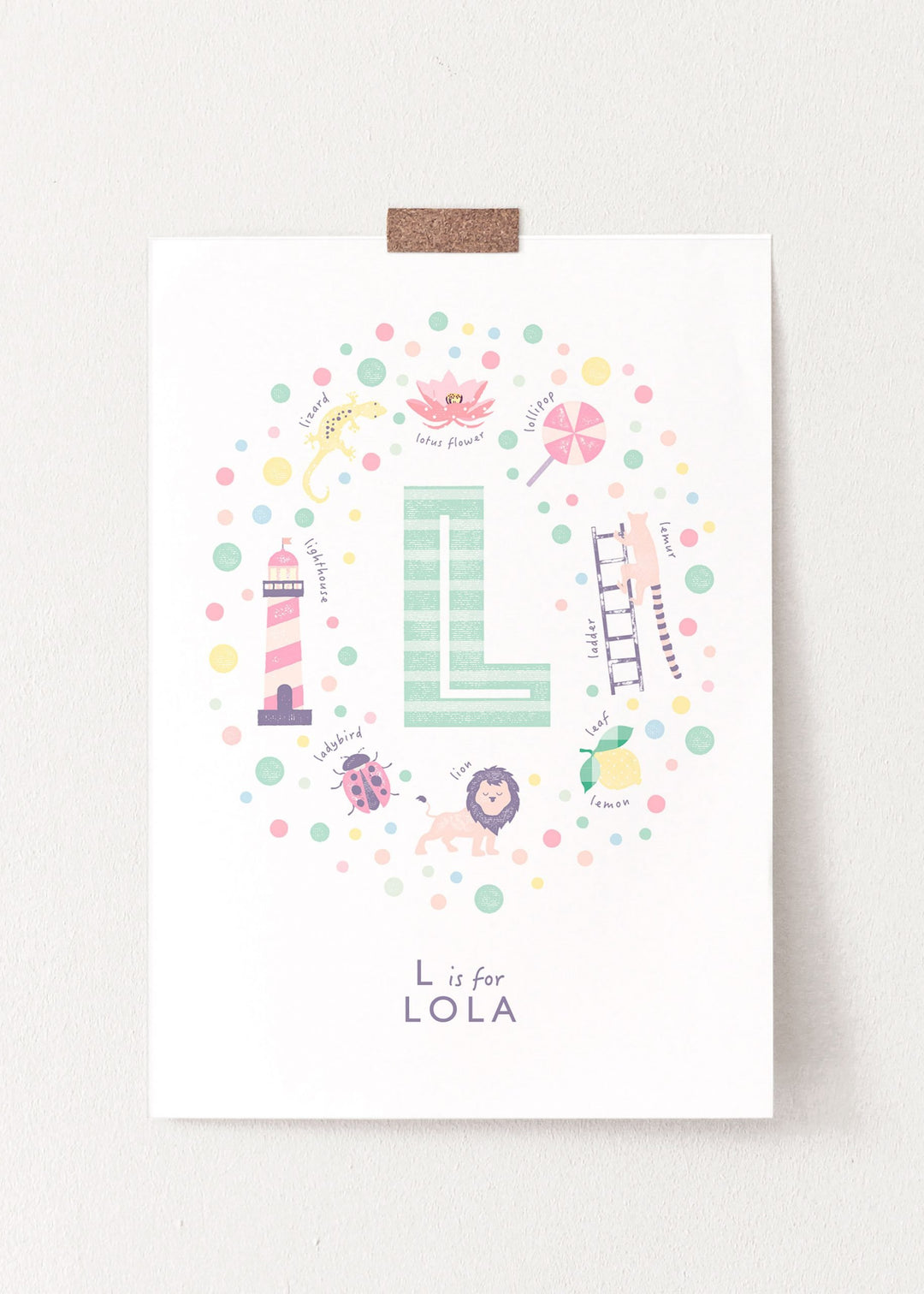 Girls Initial Letter L Print - PaperPaintPixels