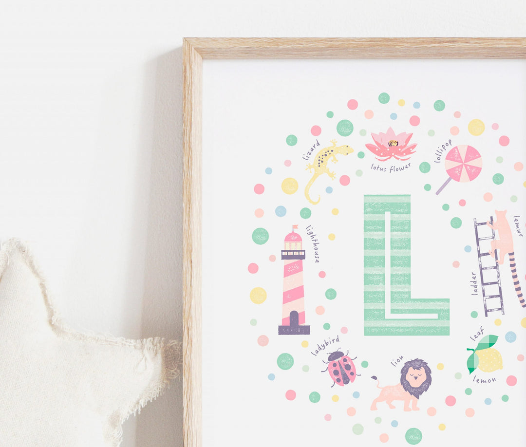 Girls Initial Letter L Print - PaperPaintPixels