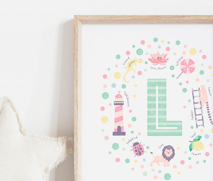 Girls Initial Letter L Print - PaperPaintPixels