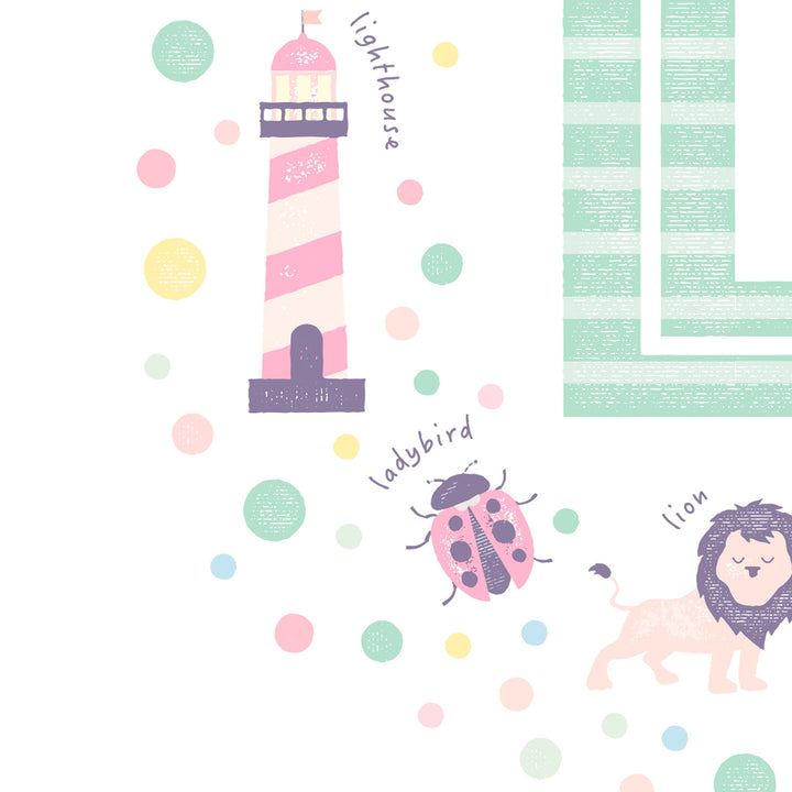 Girls Initial Letter L Print - PaperPaintPixels