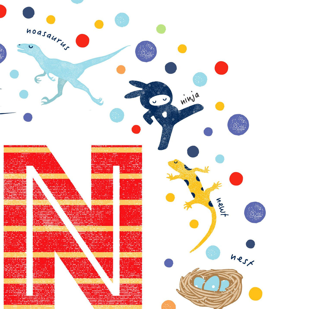 Boys Initial Letter N Print - PaperPaintPixels