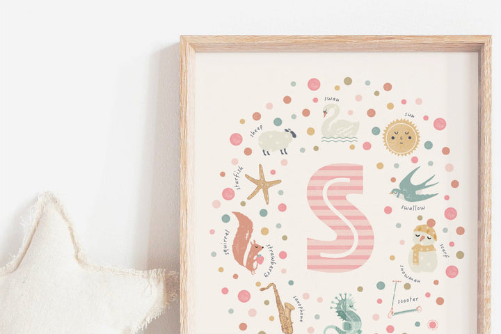 Girls Initial Letter S Print - PaperPaintPixels