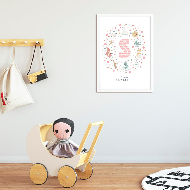 Girls Initial Letter S Print - PaperPaintPixels