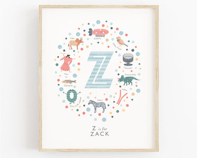 Boys Initial Letter Z Print - PaperPaintPixels