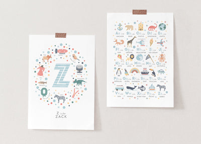 Boys Initial Letter Z Print - PaperPaintPixels