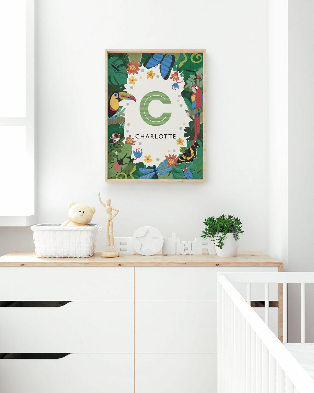 Personalised Jungle Nursery Name Print - PaperPaintPixels