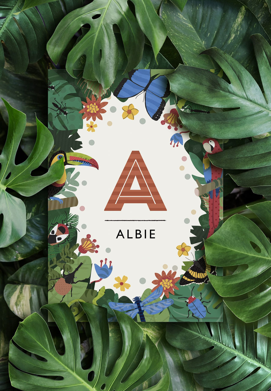 Personalised Jungle Nursery Name Print - PaperPaintPixels