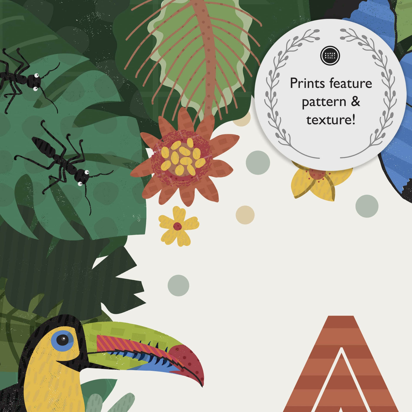 Personalised Jungle Nursery Name Print - PaperPaintPixels