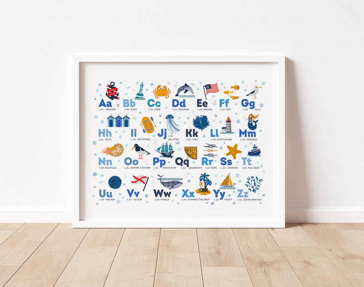 Nautical Alphabet Nursery Wall Art Print - PaperPaintPixels