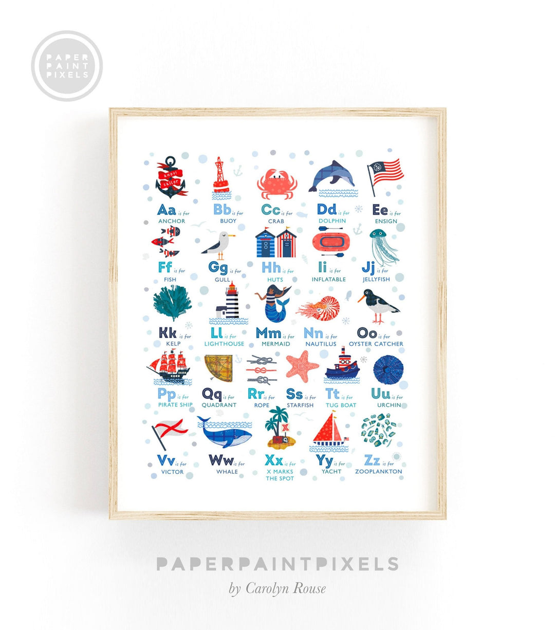 Nautical Alphabet Nursery Print - PaperPaintPixels