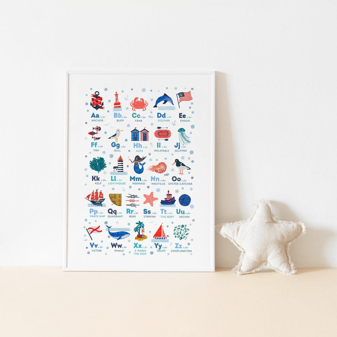 Nautical Alphabet Nursery Print - PaperPaintPixels
