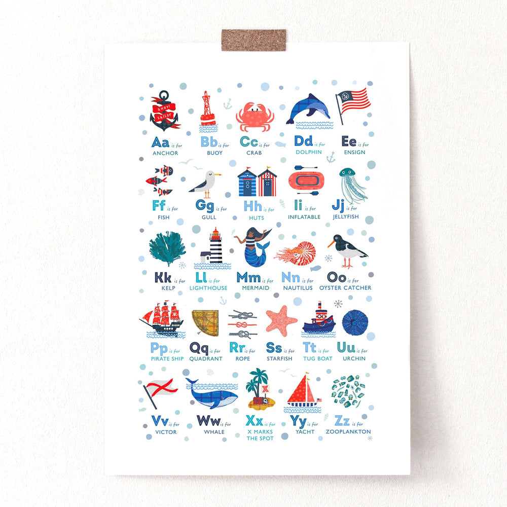 Nautical Alphabet Nursery Print - PaperPaintPixels