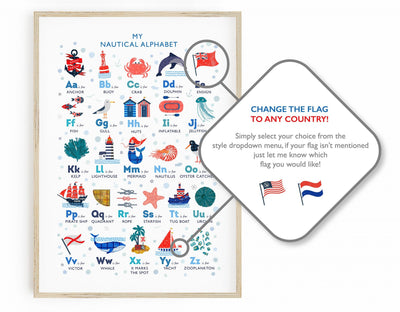 Nautical Alphabet Print - PaperPaintPixels