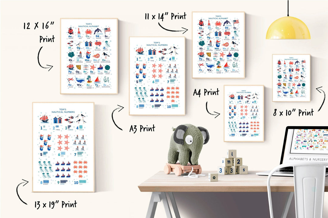 Nautical Alphabet Print Set - PaperPaintPixels