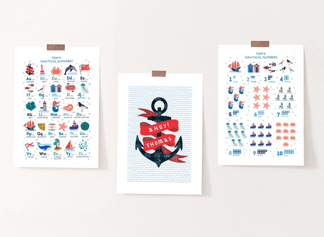Nautical Print Set of 3 - PaperPaintPixels