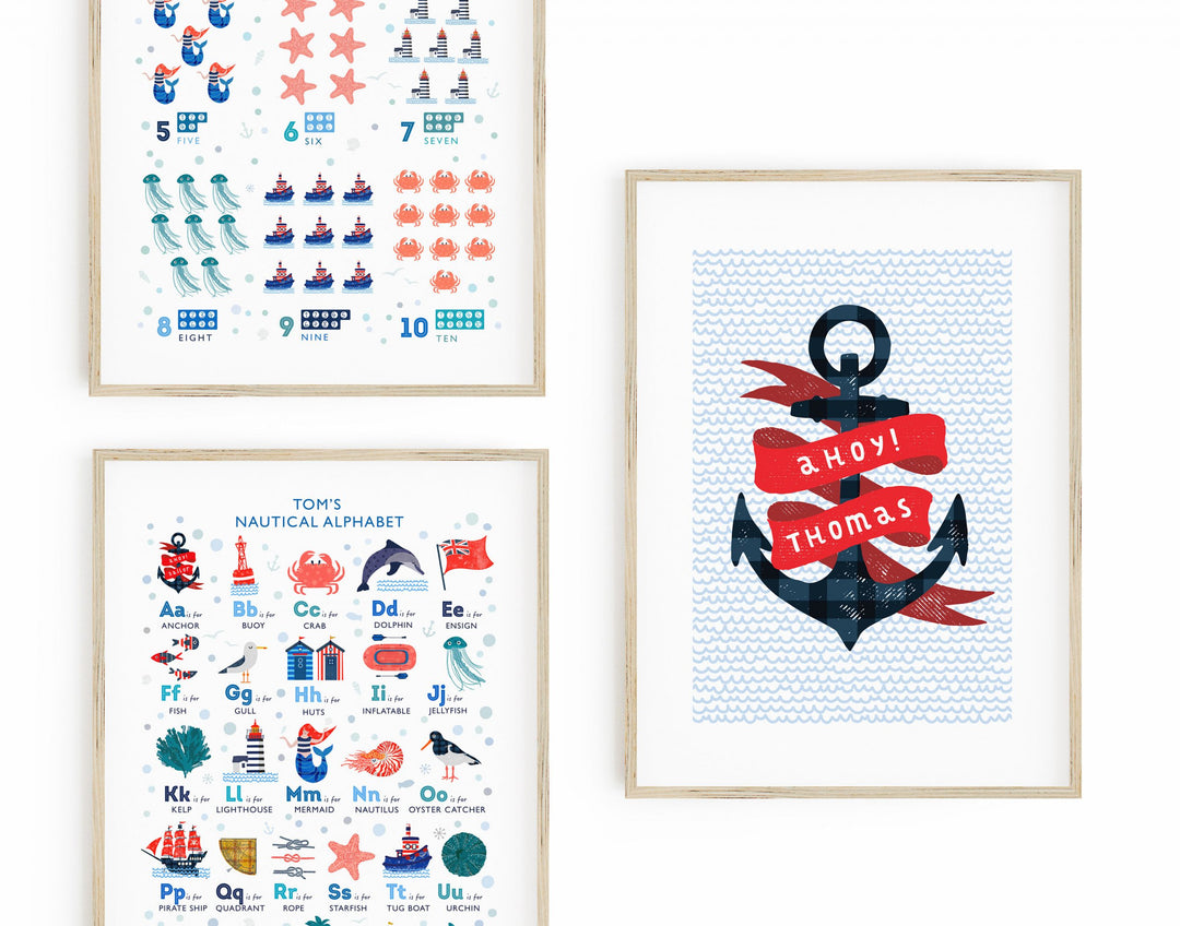 Nautical Print Set of 3 - PaperPaintPixels