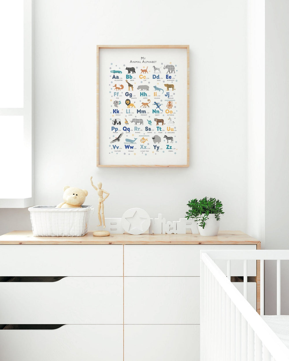 Navy Animal Alphabet Art - PaperPaintPixels