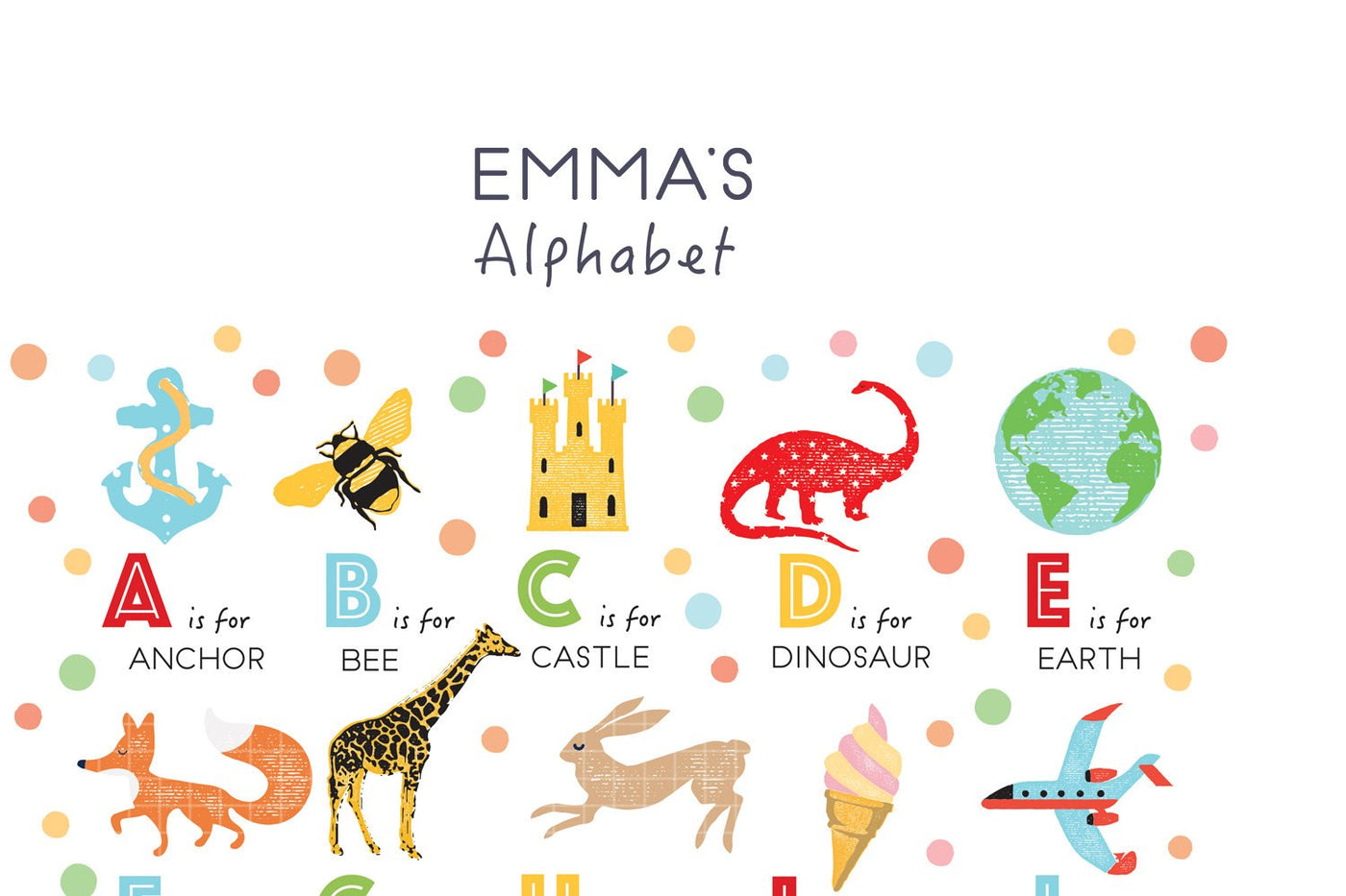 Bright Alphabet and Numbers Nursery Art Set - PaperPaintPixels