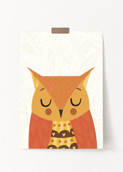 Woodland Owl Nursery Print - PaperPaintPixels