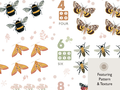 Butterflies & Bees Nursery Print Set
