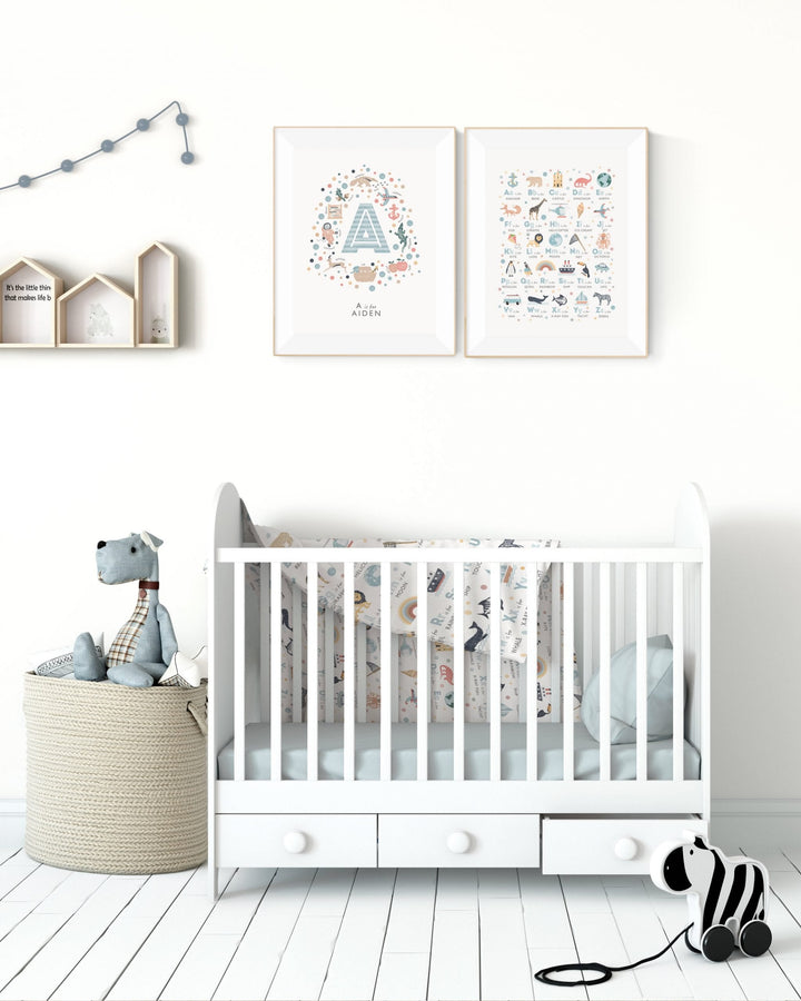 Personalised Boys Initial Letter Print - Letter A - PaperPaintPixels