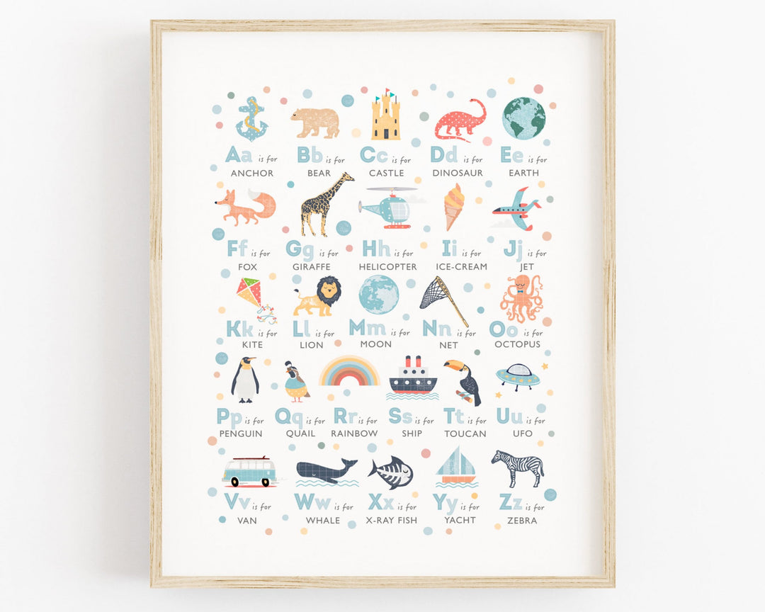 Personalised Boys Nursery Print Set of 3 - PaperPaintPixels