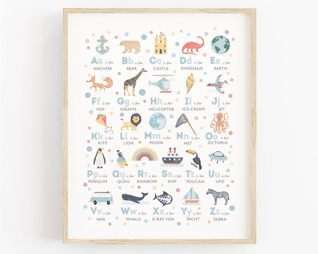 Personalised Boys Nursery Print Set - PaperPaintPixels
