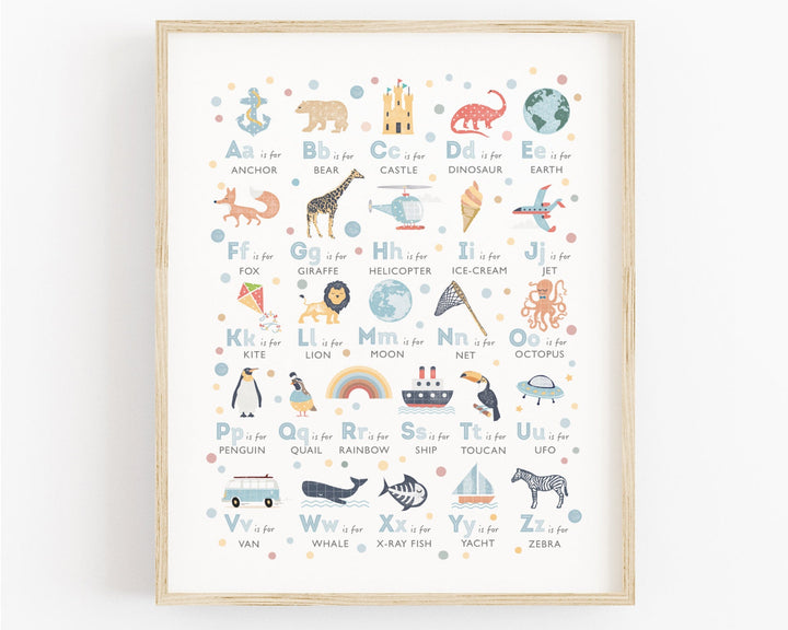 Personalised Boys Nursery Print Set - PaperPaintPixels