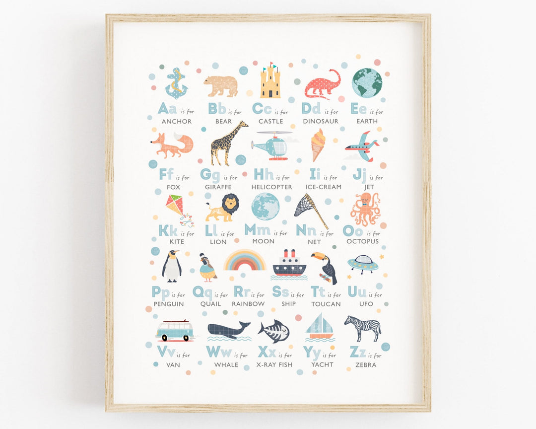 Personalised Boys Nursery Print Set of 3 - PaperPaintPixels