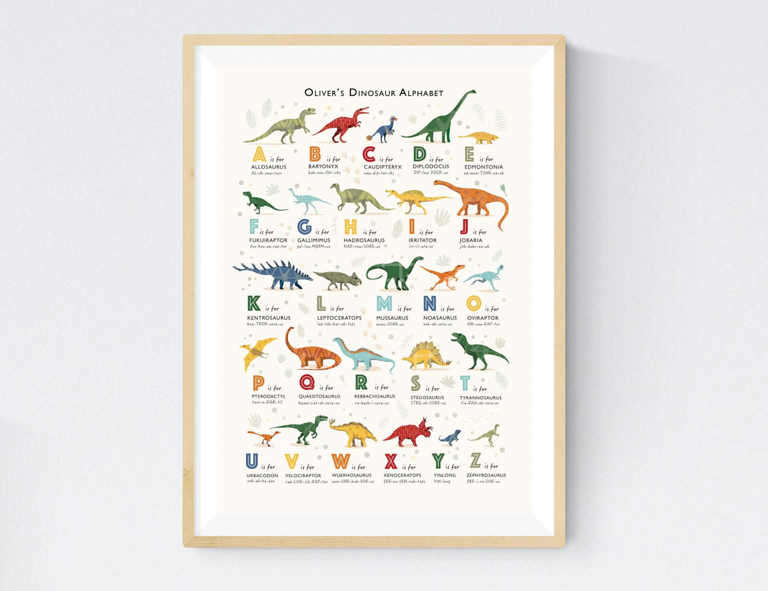 Personalised Dinosaur Print Set - PaperPaintPixels