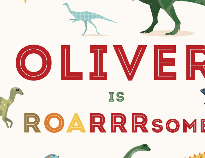 Personalised Dinosaur Print Set - PaperPaintPixels