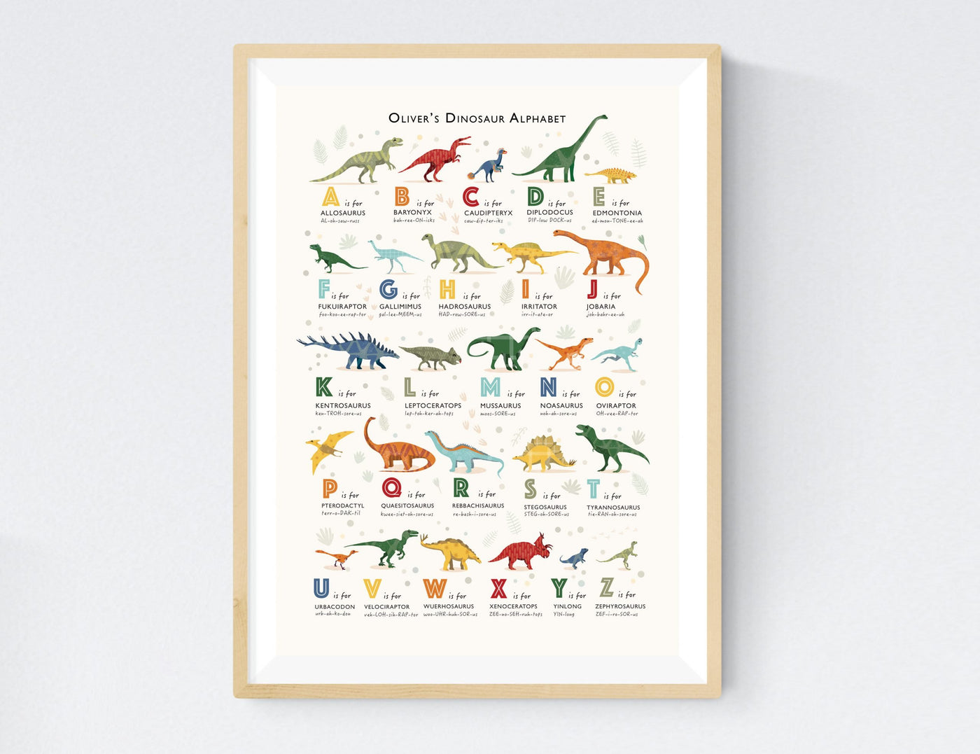 Personalised Dinosaur Print Set - PaperPaintPixels
