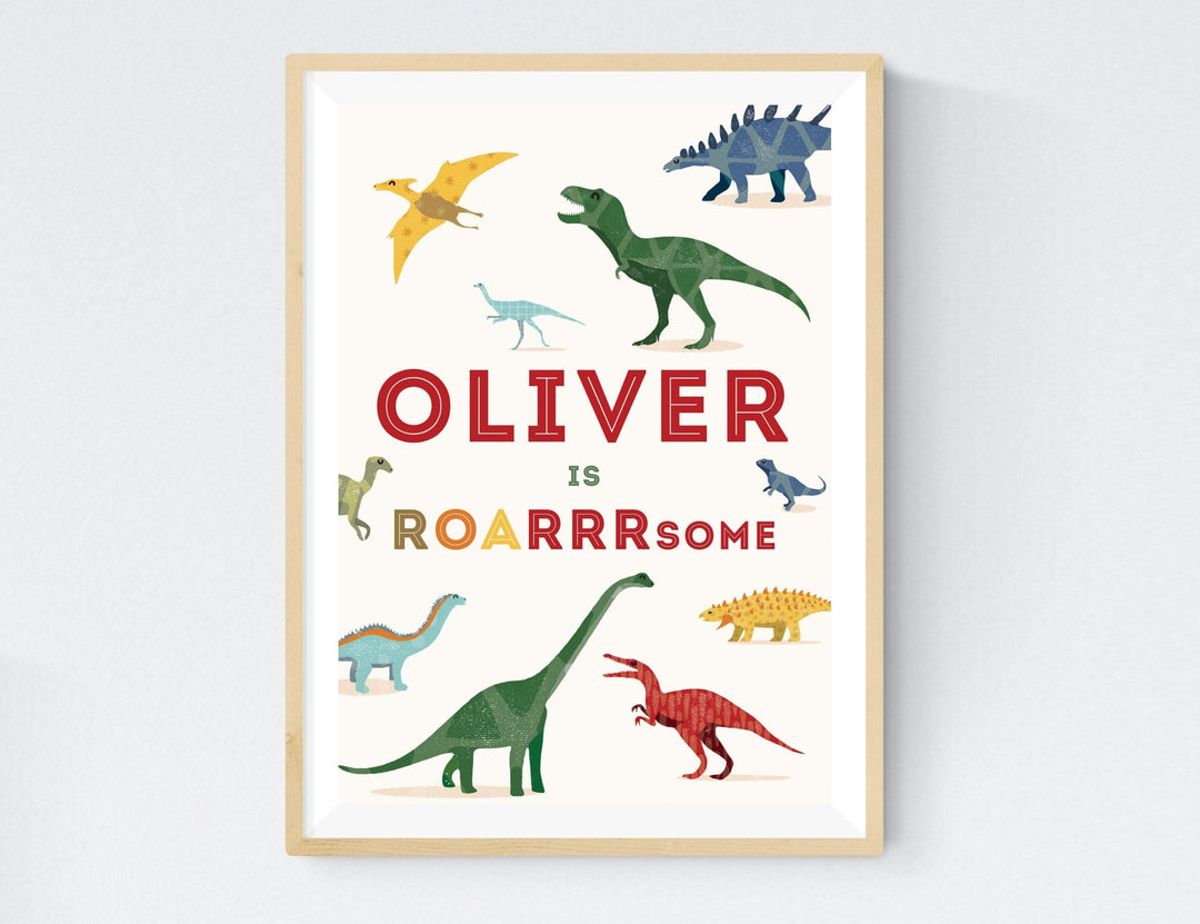 Personalised Dinosaur Print Set - PaperPaintPixels