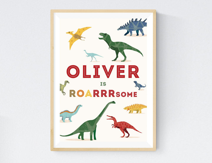 Personalised Dinosaur Print Set - PaperPaintPixels