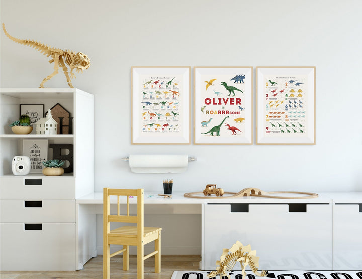 Personalised Dinosaur Print Set - PaperPaintPixels