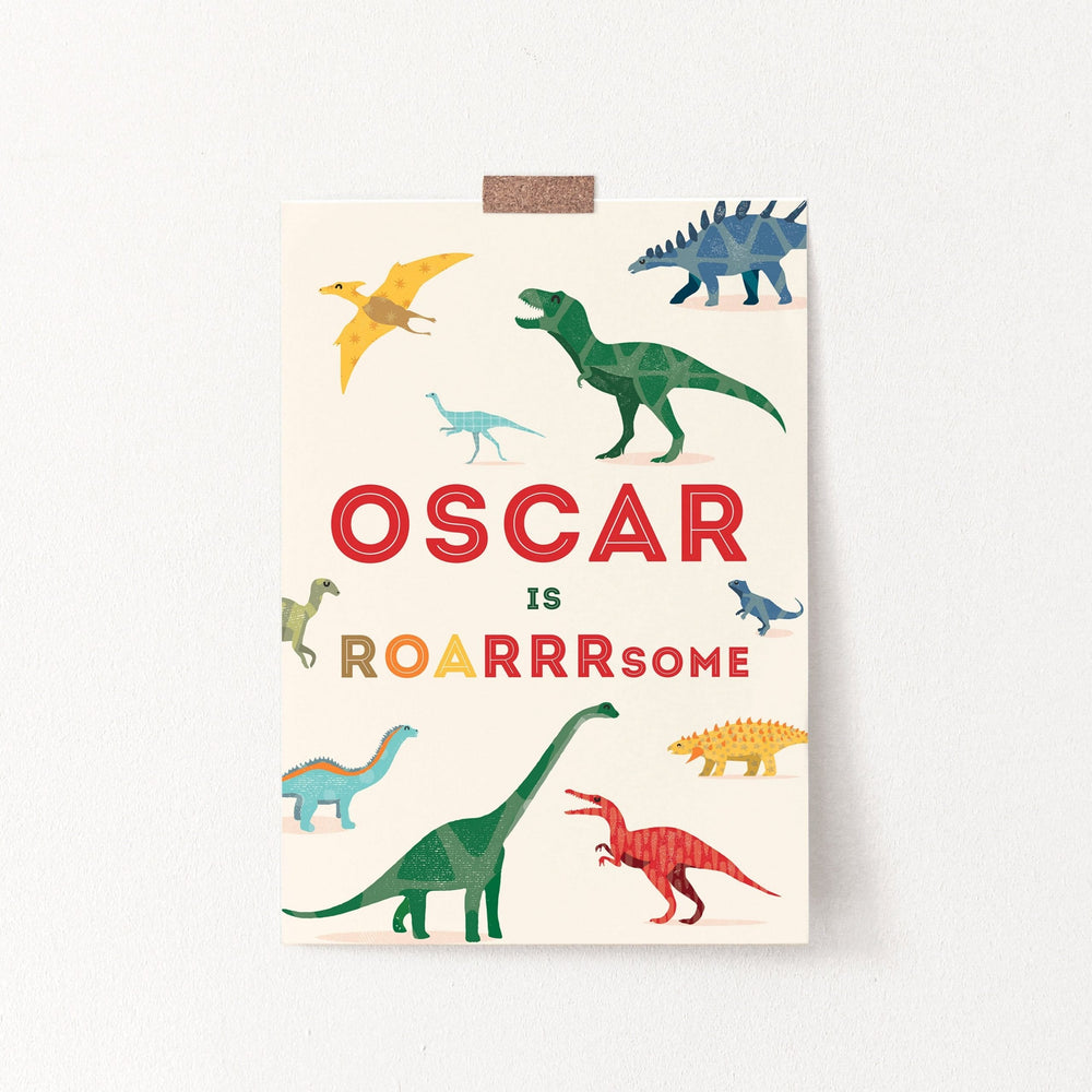 Personalised Dinosaur Wall Art - PaperPaintPixels