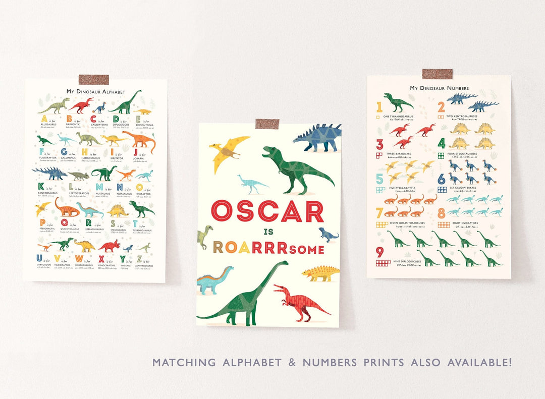 Personalised Dinosaur Wall Art - PaperPaintPixels