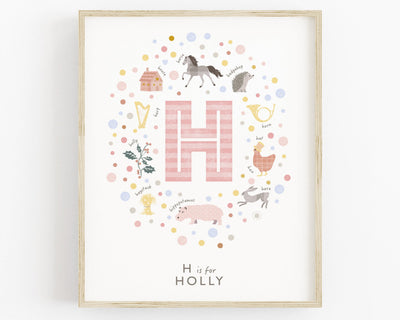 Personalised Girls Nursery Print Set - PaperPaintPixels