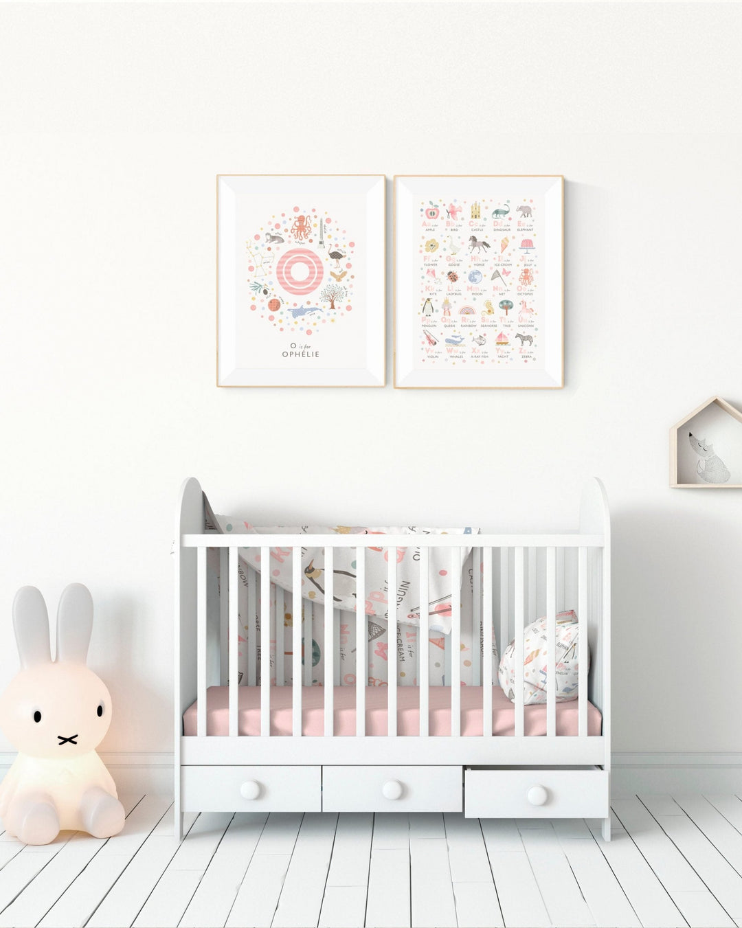 Personalised Girls Nursery Print Set - PaperPaintPixels