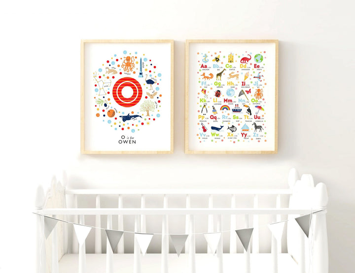 Personalised Name & Alphabet Art Print Set - PaperPaintPixels