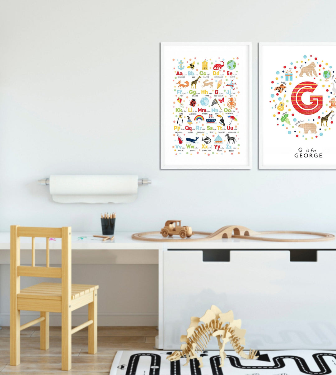 Personalised Name & Alphabet Art Print Set - PaperPaintPixels
