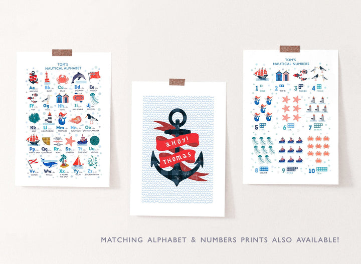 Personalised Nautical Nursery Print - PaperPaintPixels