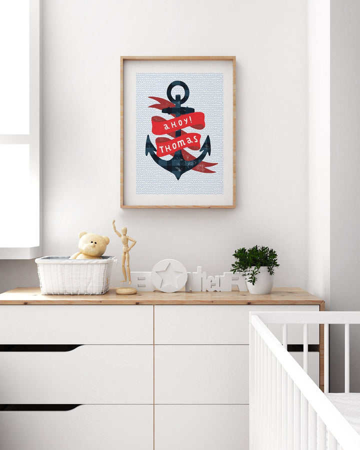 Personalised Nautical Nursery Print - PaperPaintPixels