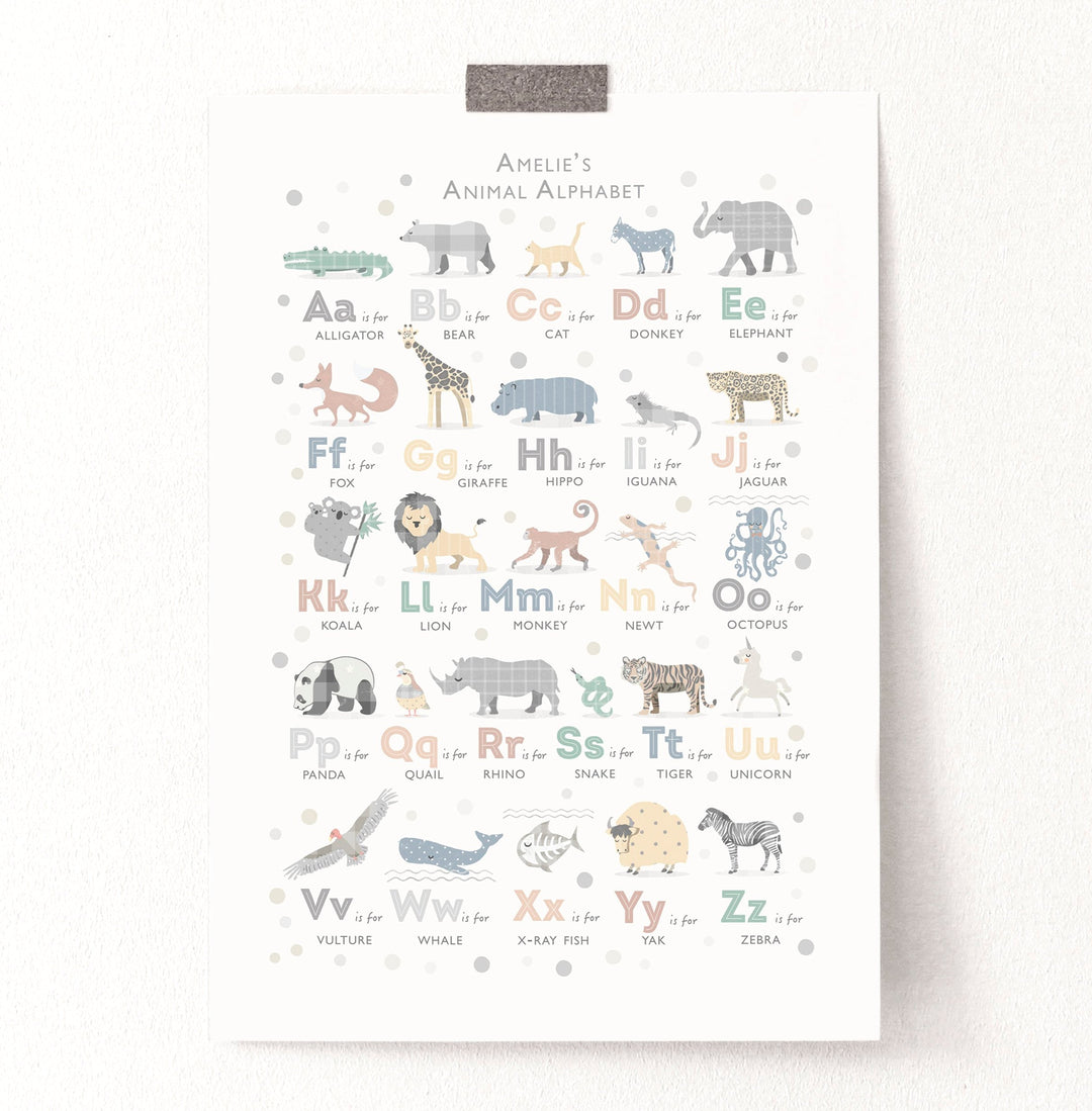 Personalised Safari Animal Print Set - PaperPaintPixels