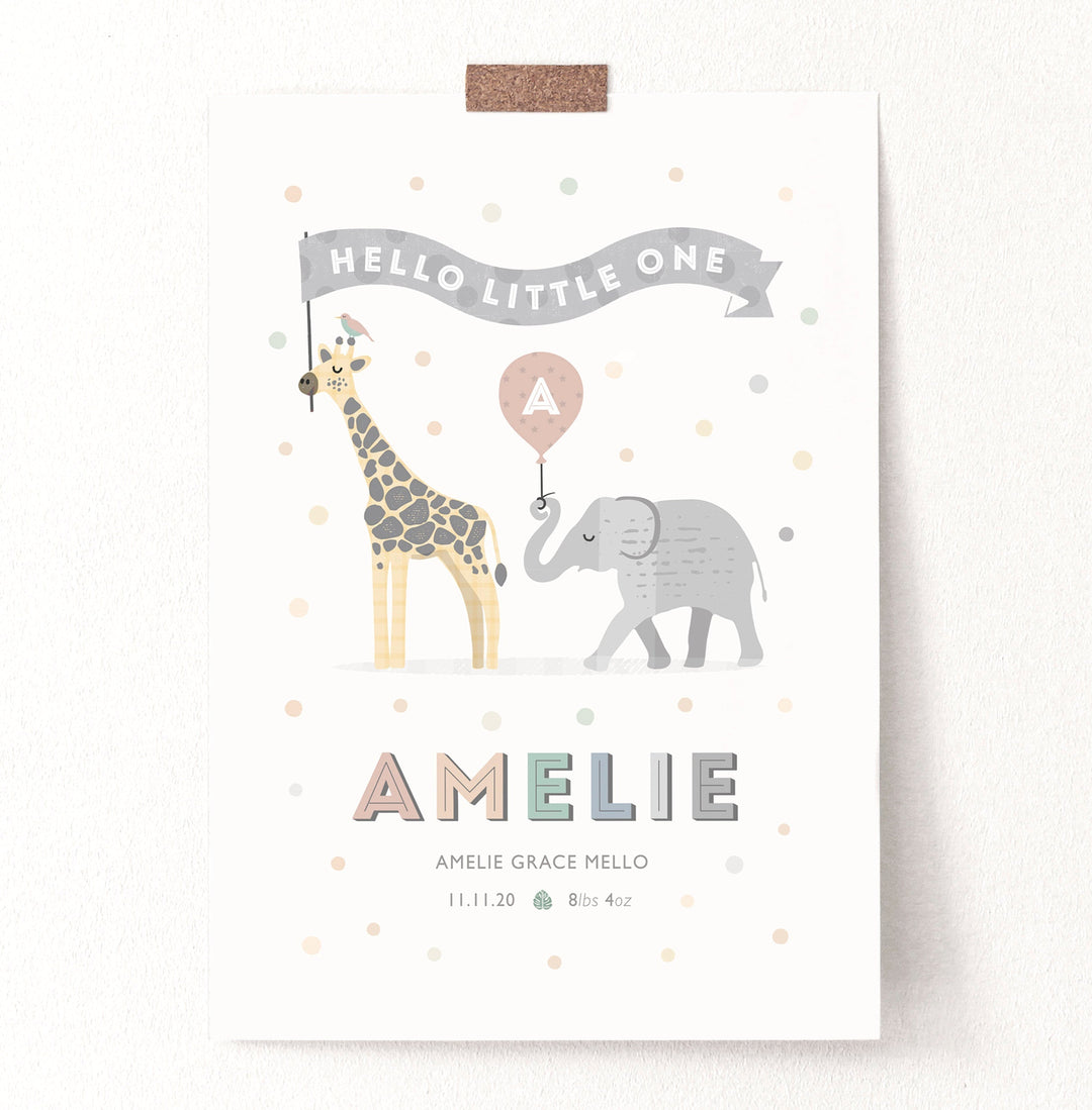 Personalised Safari Animal Print Set - PaperPaintPixels