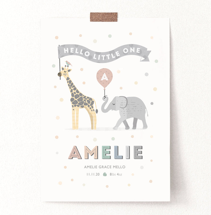 Personalised Safari Animal Print Set - PaperPaintPixels